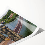 Extra large wall art featuring line art flowers in muted earth tones on a rolled print, suitable for large living room decor.