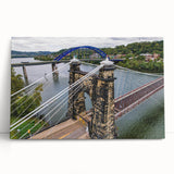 Black and white photograph of West Virginia scenery on stretched canvas, ideal for kitchen wall art.