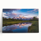 Black and white canvas print of the Grand Tetons, ideal for kitchen wall art or bedroom ambiance.
