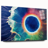 Acrylic print of Yellowstone scenery in natural greens and blues, ideal for bedroom or dining room art.