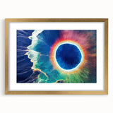 Extra large wall art depicting abstract Yellowstone scenery in textured style, with gold frame, ideal for living room decor.