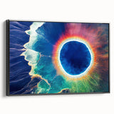 Black and white framed canvas of Yellowstone landscape, ideal for bedroom wall decor.