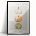 Large abstract wall art depicting autumnal colors in mid-century modernist style on a black framed acrylic.