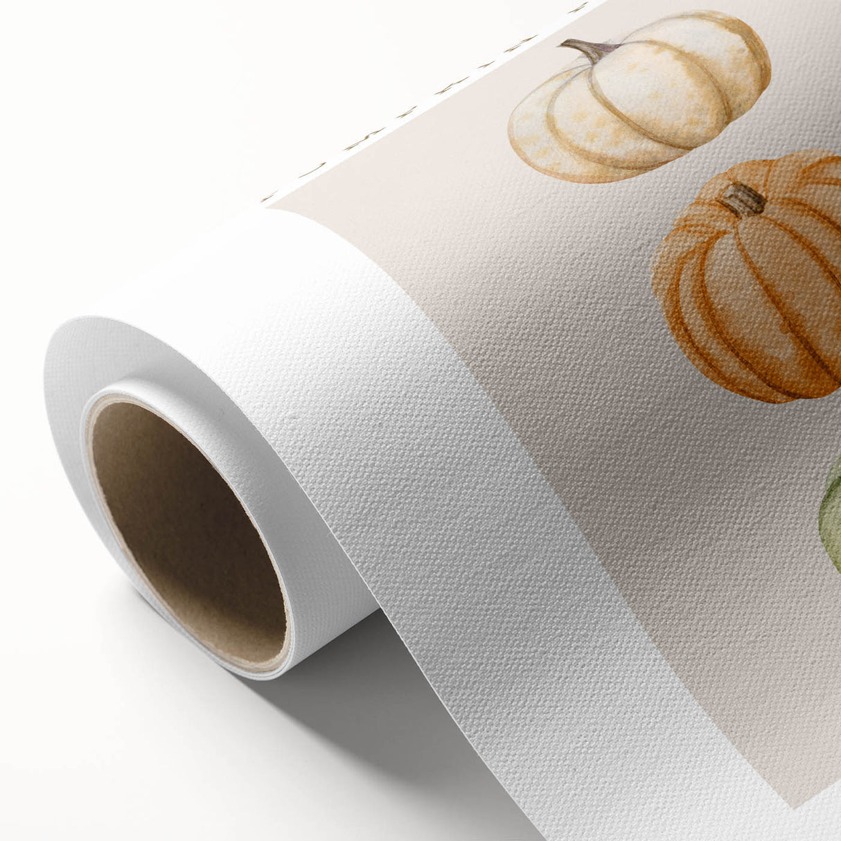 Art deco poster depicting a stylized fall scene in orange and brown tones, printed on rolled canvas.