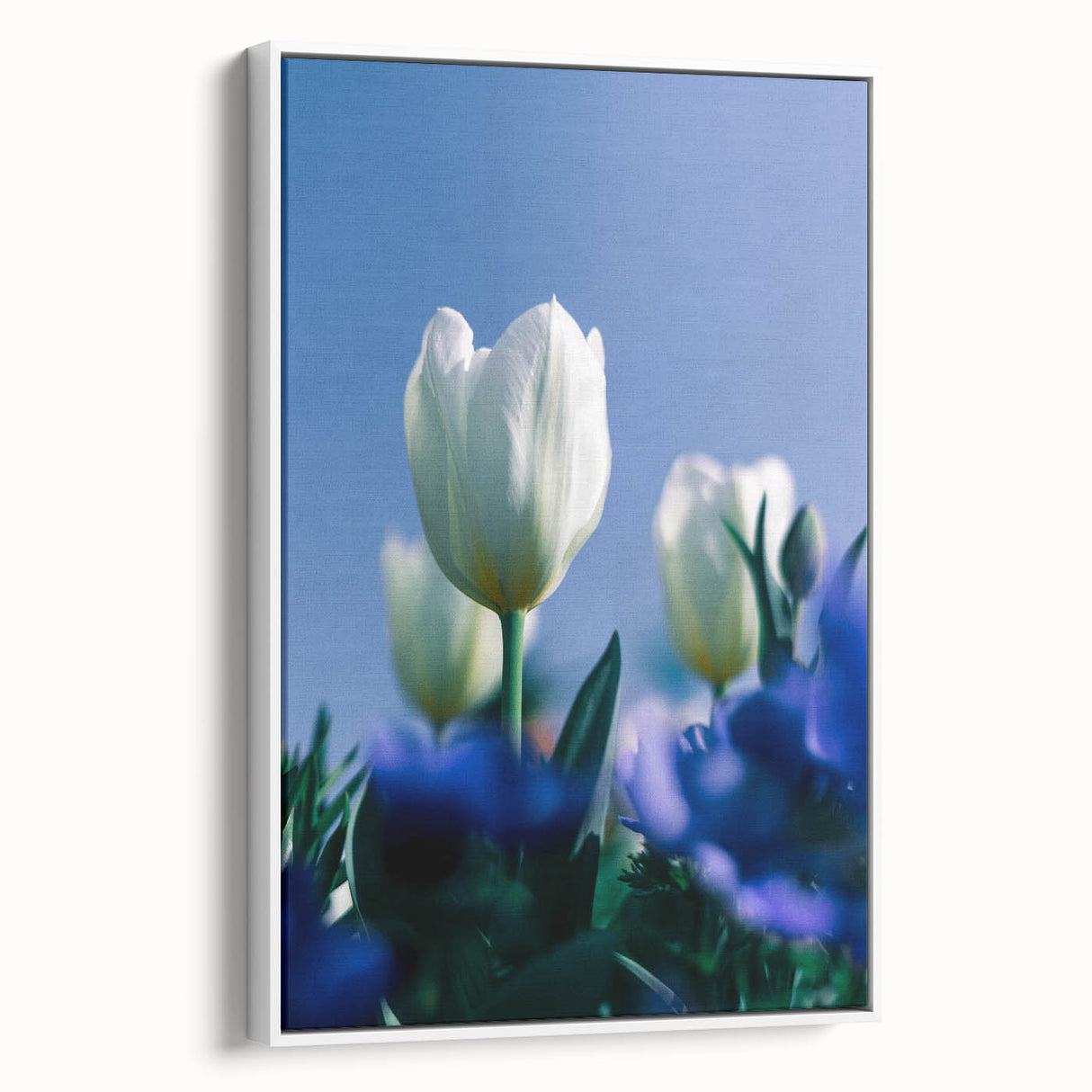 Vintage poster art of spring season on extra large framed canvas.