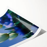 Extra large wall art featuring line art flowers in soft pastel shades on a rolled print, ideal for large living room decor.