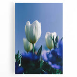 Black and white abstract depiction of spring on large stretched canvas, ideal for kitchen art.