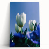 Black and white large canvas art depicting spring season, ideal for kitchen wall art or bedroom ambiance.