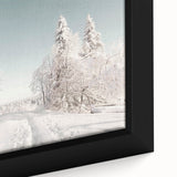 Extra large framed canvas featuring a textured winter scene in black with colorful accents, ideal for living room decor.