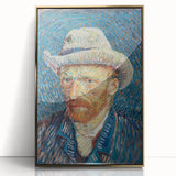 Mid-century modernist art depicting Van Gogh's Starry Night in acrylic, with gold frame, suitable for nursery wall art.