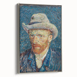 Vintage poster art of Van Gogh's painting on a silver-framed canvas, featuring vibrant colors, ideal for living room decor.