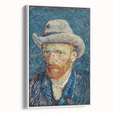 Van Gogh landscape painting on framed canvas, featuring muted earth tones, ideal for bedroom wall art.