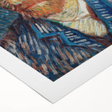 Art deco poster featuring a geometric pattern in muted gold and navy, printed on rolled canvas.