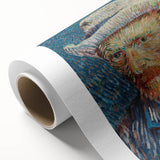 Art deco poster of a Van Gogh painting on rolled canvas, featuring vibrant colors, ideal for nursery wall art.