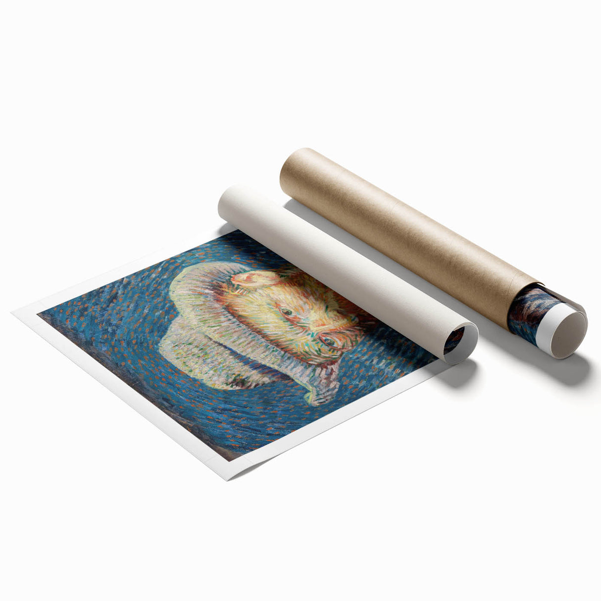 Extra large rolled canvas print featuring Van Gogh-inspired floral art in vibrant hues, suitable for bathroom or living room.