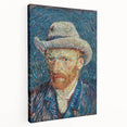 Vincent van Gogh-inspired oil painting print on stretched canvas, featuring swirling blue and yellow tones.