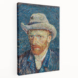 Vincent van Gogh-inspired oil painting print on stretched canvas, featuring swirling blue and yellow tones.