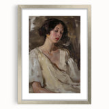 Abstract figurative art frame with mat in silver, showcasing an elegant front view design that enhances modern decor aesthetics. Perfect for contemporary art lovers.