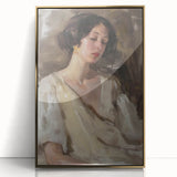 Framed abstract figurative art piece in gold, showcasing dynamic shapes and vibrant colors, perfect for modern home decor. Ideal for adding a touch of elegance.