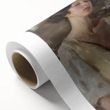 Colorful abstract figurative wall art on rolled canvas, showcasing vibrant shapes and textures, ideal for modern home decor. Packaged securely in a sturdy tube.