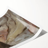 Abstract figurative art print showcasing vibrant colors and dynamic shapes, rolled and ready for display, perfect for modern home decor and artistic inspiration.