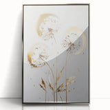 Abstract floral artwork framed in silver acrylic, showcasing vibrant colors and intricate designs that enhance modern decor, ideal for home or office settings.