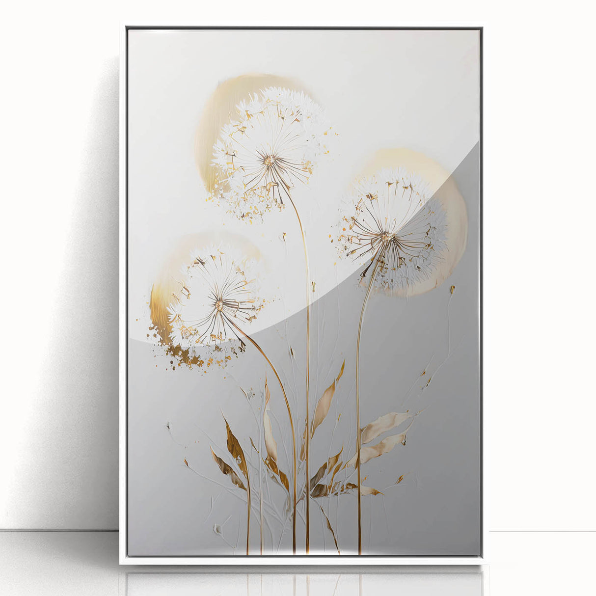 Framed acrylic artwork showcasing a vibrant abstract floral design with shades of pink, green, and blue, displayed in a sleek white frame, perfect for modern decor.