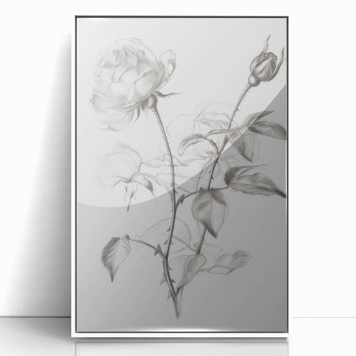 Framed acrylic artwork showcasing vibrant abstract floral designs in a modern white frame, ideal for brightening living spaces or offices.