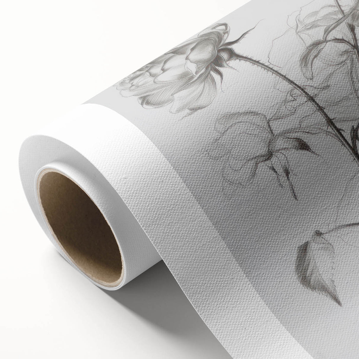 Abstract floral design on rolled canvas, showcasing vibrant colors and intricate patterns, ideal for modern home decor. Packaged securely in a sturdy tube for delivery.