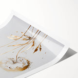 Abstract floral design rolled print featuring vibrant colors and intricate patterns, elegantly packaged in a durable cardboard tube for easy transport and display. Perfect for home decor enthusiasts seeking a modern art touch.