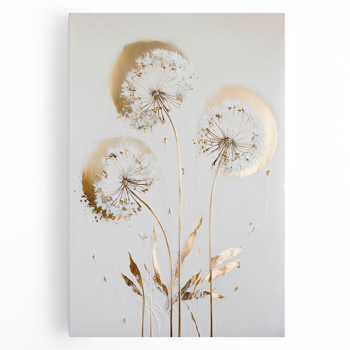 Stretched canvas artwork displaying vibrant abstract floral designs in soft pastel colors, perfect for modern home decor. Ideal for brightening living spaces.