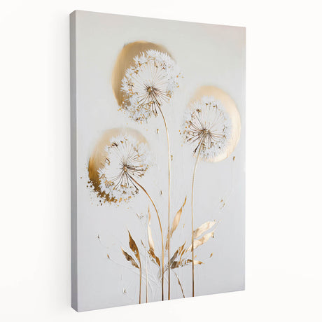 Abstract floral design stretched canvas featuring vibrant colors and intricate patterns, showcasing a side view that highlights its texture and depth, ideal for modern decor.