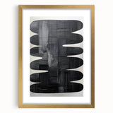 Abstract minimalist wall art framed with a gold mat, showcasing a modern design that enhances contemporary decor, perfect for stylish interior settings.