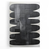 Abstract minimalist wall art on stretched canvas, showcasing soft color gradients and geometric shapes, ideal for modern home decor and artistic spaces.