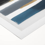 Modern Abstract Wall Art – Navy, Gold & Gray Brushstroke Canvas