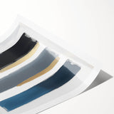 Modern Abstract Wall Art – Navy, Gold & Gray Brushstroke Canvas