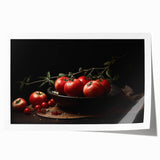 Rolled canvas print featuring an array of vibrant fruits, ideal for art wall dining room placement.