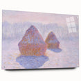 Impressionist Haystack Winter Scene - Monet Snow & Sun Effect Print