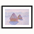 Impressionist Haystack Winter Scene - Monet Snow & Sun Effect Print