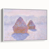 Impressionist Haystack Winter Scene - Monet Snow & Sun Effect Print