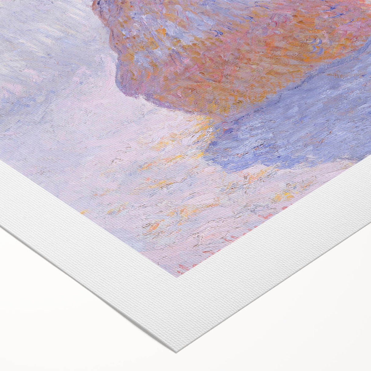 Impressionist Haystack Winter Scene - Monet Snow & Sun Effect Print
