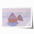 Impressionist Haystack Winter Scene - Monet Snow & Sun Effect Print