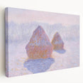 Impressionist Haystack Winter Scene - Monet Snow & Sun Effect Print