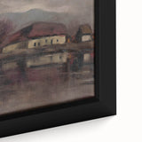 Moody Lakeside Landscape - Serene Modern Wall Art in Earth Tones