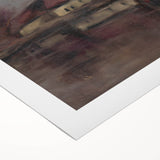Moody Lakeside Landscape - Serene Modern Wall Art in Earth Tones