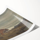 Majestic Realism Art Print of a Tiger in Nature’s Landscape