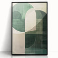 Contemporary Dining Art Pieces - Geometric Green Abstraction