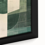 Contemporary Dining Art Pieces - Geometric Green Abstraction