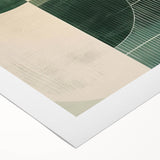 Contemporary Dining Art Pieces - Geometric Green Abstraction