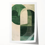Contemporary Dining Art Pieces - Geometric Green Abstraction